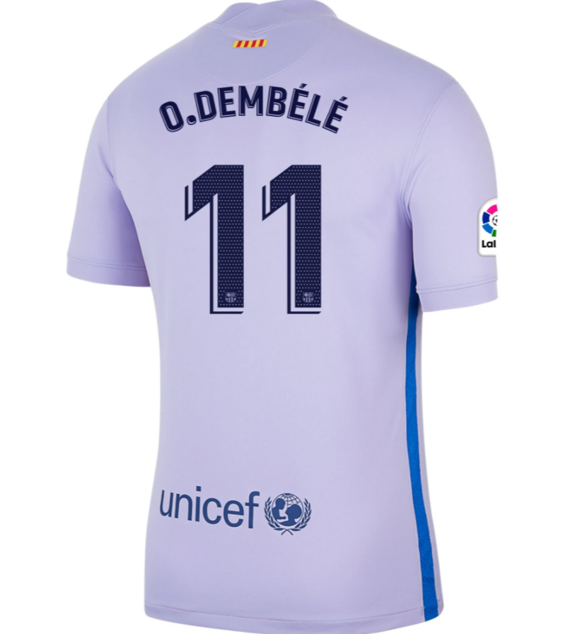 2021/22 Barcelona Away Kit Soccer Jersey with OUSMANE DEMBÉLÉ 11 printing